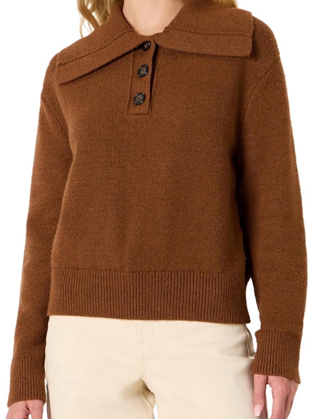 Amazon Essentials ( Demi’s Choice) Women's Chestnut oversized Collar Sweater